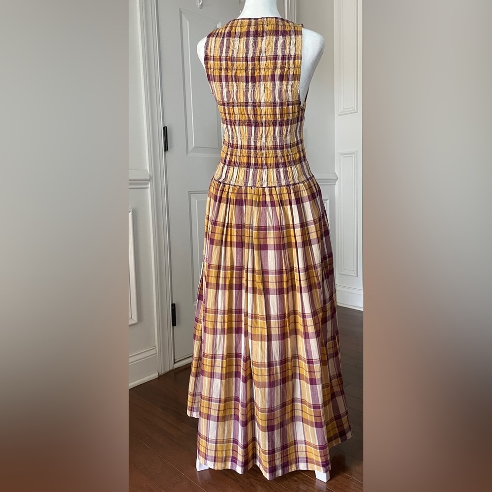 Magaschoni Plaid Boatneck Midi Dress Size 4 - Picture 4 of 5